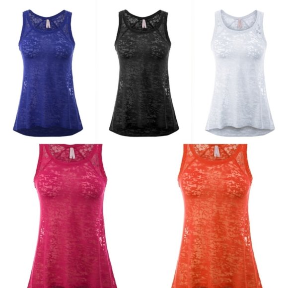 🎀🎀BASIC BURNOUT RACERBACK TANK TOP - Picture 4 of 8